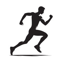 Running Human Silhouette vector illustration