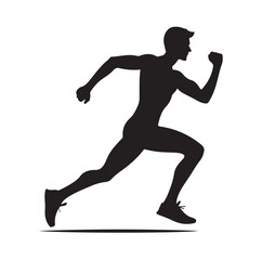 Running Human Silhouette vector illustration