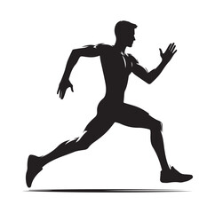 Running Human Silhouette vector illustration