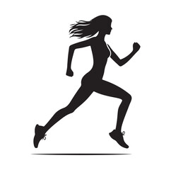 Running Human Silhouette vector illustration