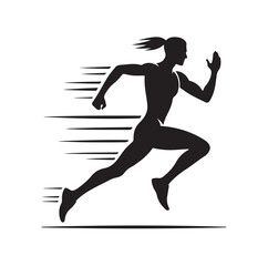 Running Human Silhouette vector illustration