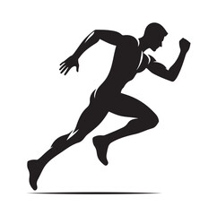 Running Human Silhouette vector illustration