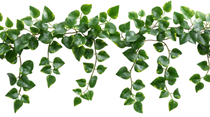 Variegated Ivy Leaves Natural Plant Decor for Spring and Summer Floral Themes, isolated on transparent background.