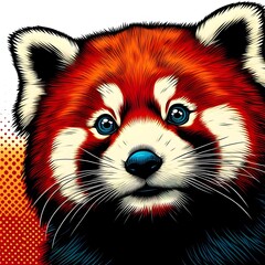 Obraz premium 래서판다, 팝아트, jpeg (Red panda, pop art, jpeg) 