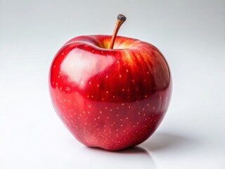 Juicy Red Apple on White Background - Fresh Fruit Stock Photo