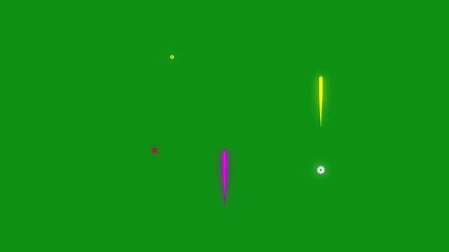 Dynamic Line Blast Firework Colour , Glow Efect Element. Green Screen Background.