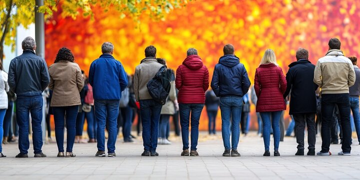 people waiting in line 