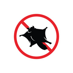 prohibited and dangerous signs. sugar glider danger. it is forbidden to bring sugar glider