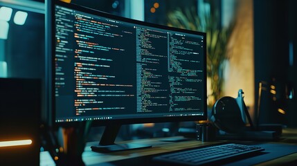 Close-Up View of Programming Code on a Computer Monitor – High Resolution