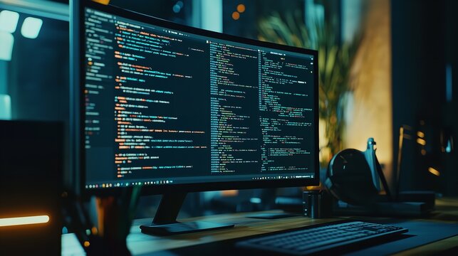 Close-Up View of Programming Code on a Computer Monitor &ndash; High Resolution