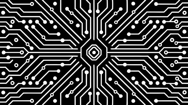  futuristic circuit board pattern with glowing line