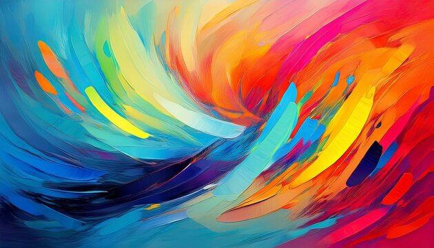 Pintura Abstracta Colorida con Pinceladas Audaces &ndash; Arte y Creatividad