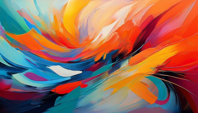 Pintura Abstracta Colorida con Pinceladas Audaces &ndash; Arte y Creatividad