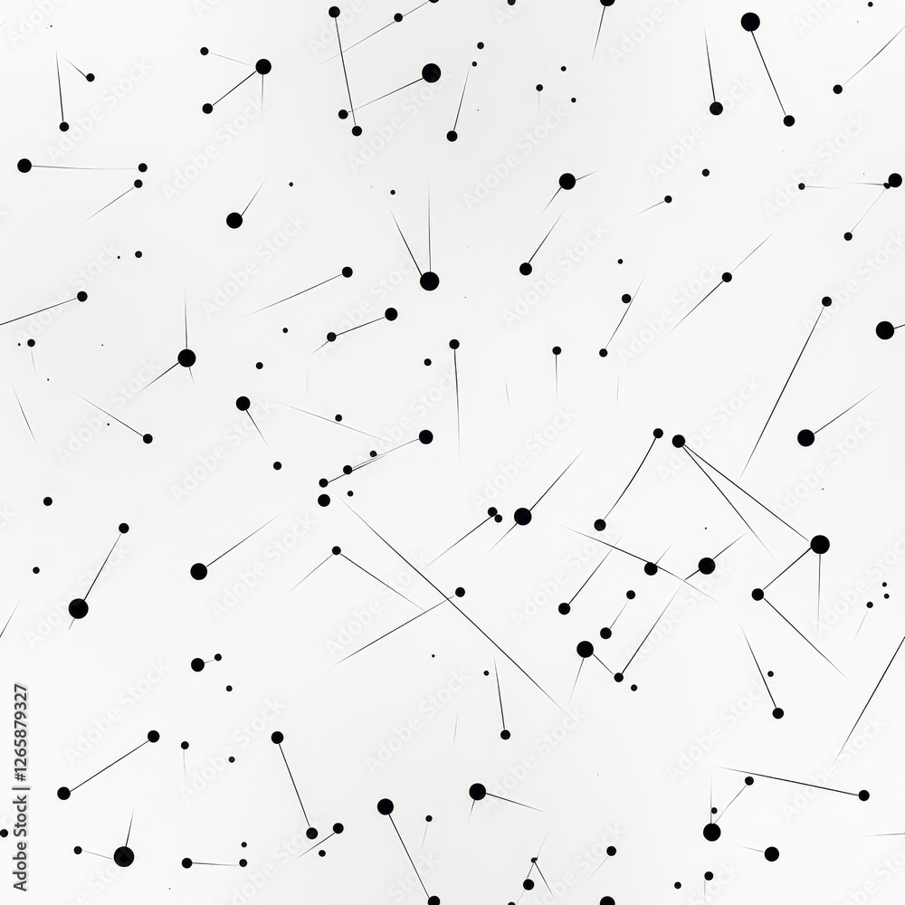 Poster minimalist coordinate system with thin black lines and small circle intersection points