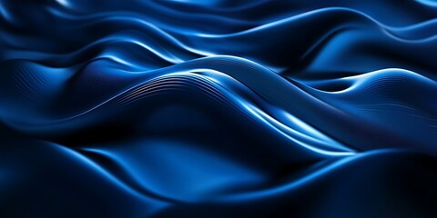 Obraz premium Abstract blue background with a wavy texture. Blue silk cloth. Luxury wallpaper design for business presentations