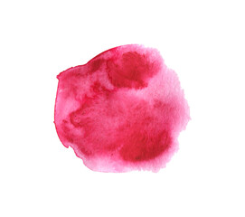 Watercolor cherry, berry stain. An abstract figure isolated on a white background
