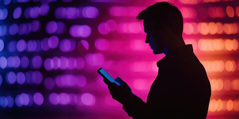 end to end encryption concept with man using secure device through VPN on secured servers