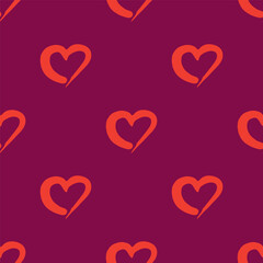 Seamless pattern with hand drawn heart doodle for decorative print, wrapping paper, greeting cards and fabric