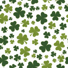 Seamless pattern of Saint Patrick's Day. Shamrock or clover background. Symbol of Ireland. Vector illustration

