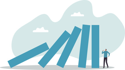 Fototapeta premium Risk management, uncertainty or unknown threat causing business failure, economic crisis, danger or problem,business concept.flat character.