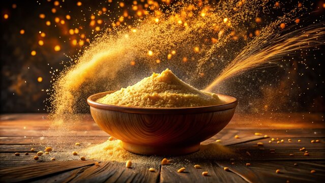 Long Exposure Photo of a Bowl of Nigerian Garri, Traditional West African Food
