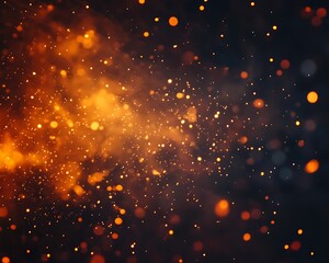 Obraz premium flames particles rising on dark background 
