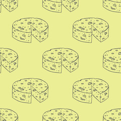 Seamless pattern with cheese doodle for decorative print, wrapping paper, greeting cards, wallpaper and fabric