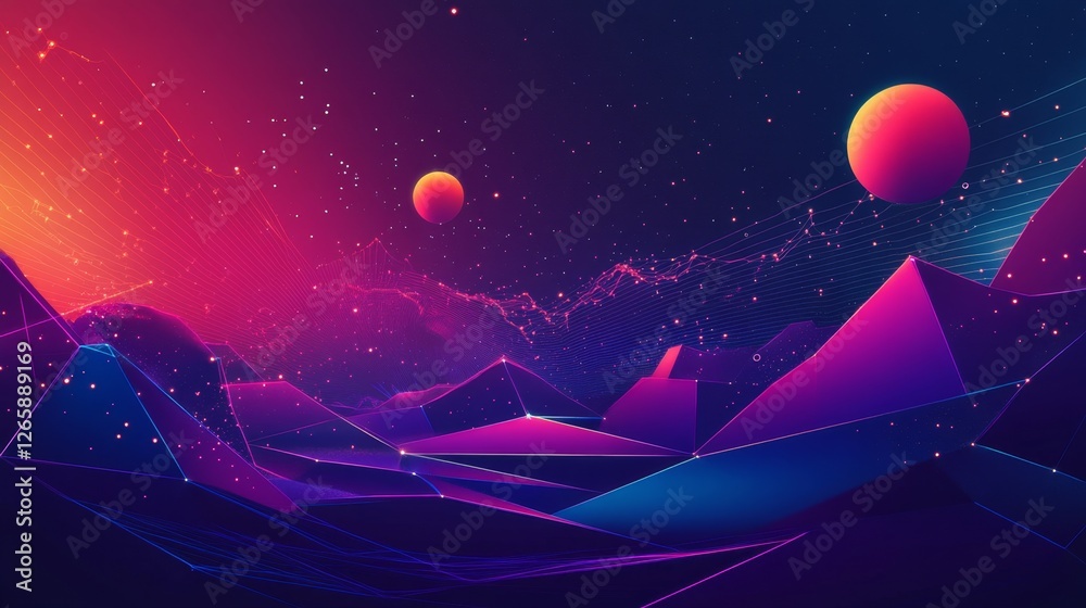 Poster exploring digital depths cyberspace visual art neon environment immersive viewpoint binary data conc