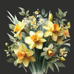 Fototapeta premium Daffodil Flower Arrangement for Romantic and Special Days