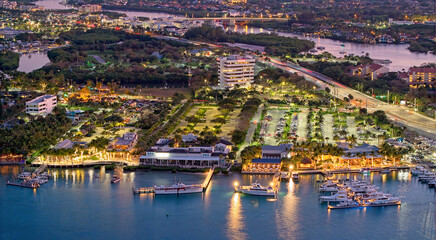 aerial view of Jupiter Florida at evening II