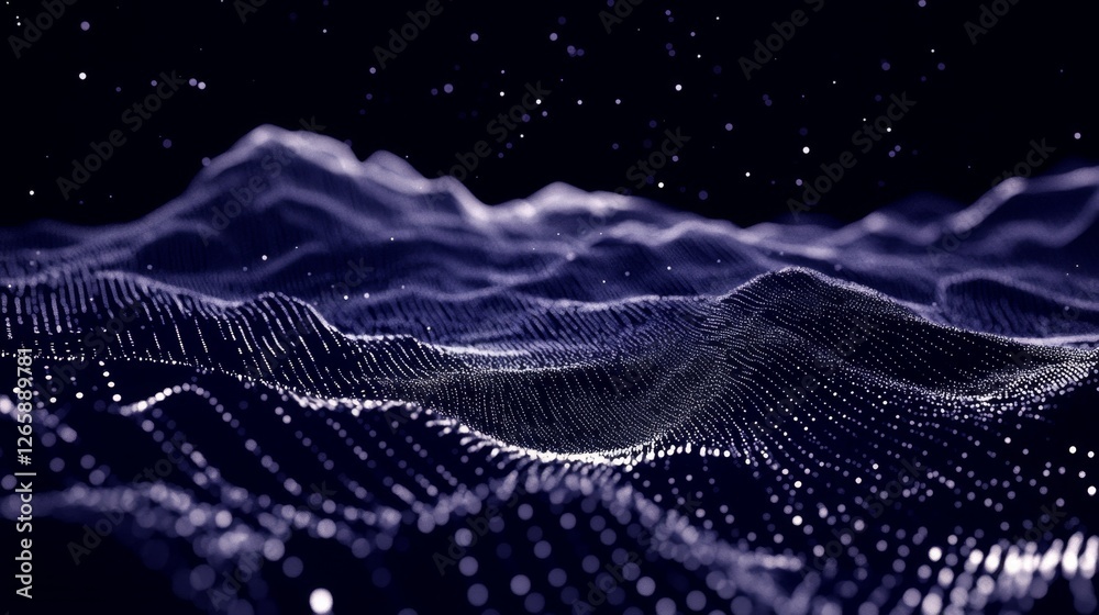 Poster exploring a deep virtual cyberspace digital realm streaming binary data immersive environment techni