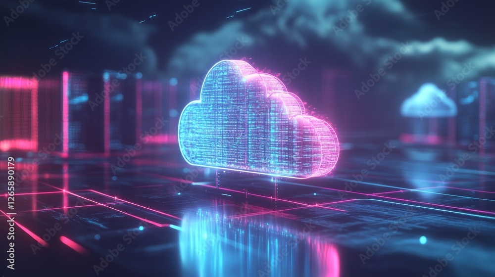 Poster exploring a digital network with cloud computing elements global informative article technology envi