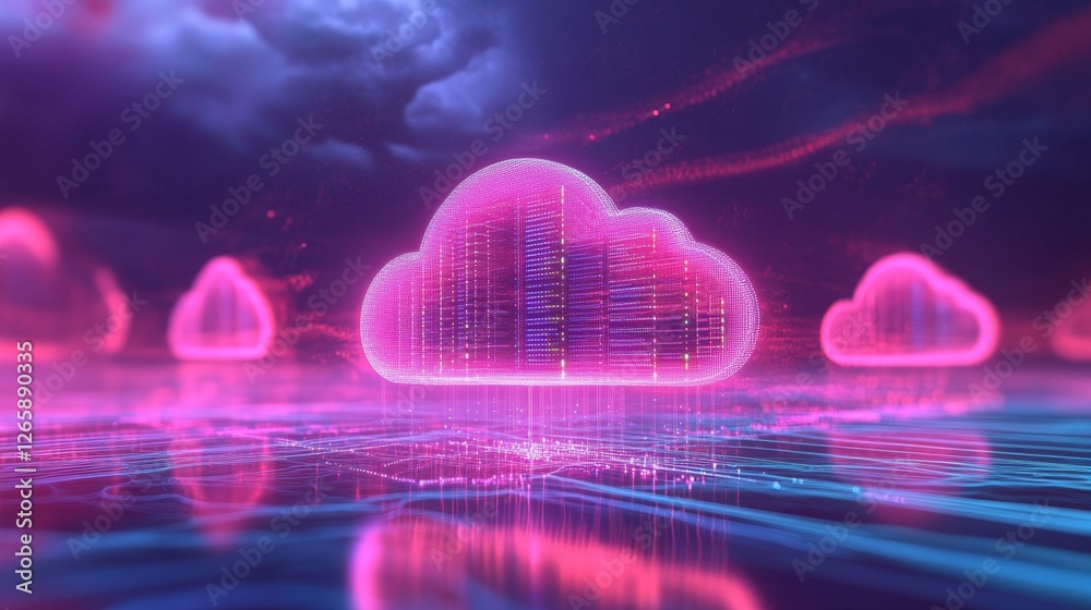 Poster integrating cloud computing into a digital network enhancing connectivity global technology landscap