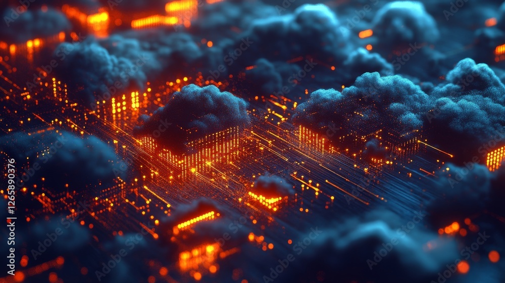 Poster harnessing cloud computing digital networks global reach visual content virtual environments innovat