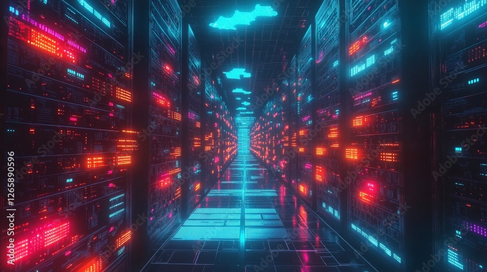 Poster enhancing digital networks cloud computing visualization online platforms virtual environment tech p