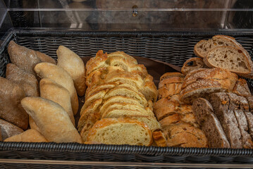 Assorted Bread Selection in a Buffet Basket
