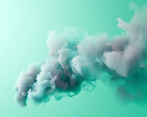 Green Smoke Chemistry Mystery Overlay on Foggy Isolated Background