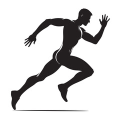 Running Human Silhouette vector illustration