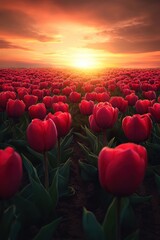 Fototapeta premium Beautiful tulip flower in Spring.