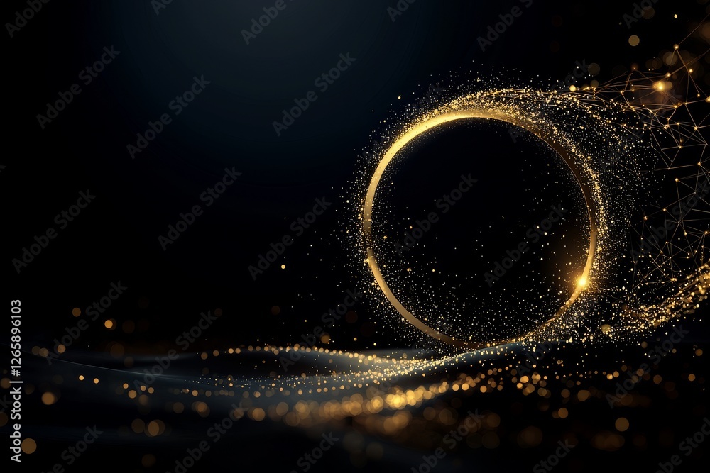 Poster concept for a quantum computer technology banner design template, incorporating deep learning stock 