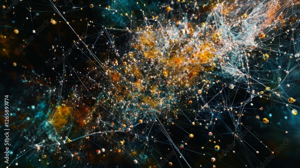 Poster visualizing neural networks through abstract art digital canvas digital artwork virtual space artist