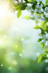 Beautiful background template made of Spring flowers.