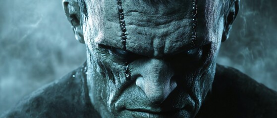 Intricate Frankenstein Monster Icon Depicting Horror and Sci-Fi