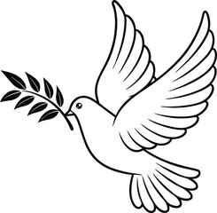 White Dove of Peace, Olive Branch, Symbol of Hope, Tranquility, Serenity