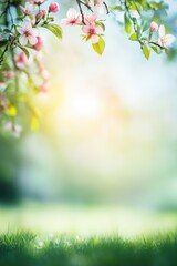 Obraz premium Beautiful background template made of Spring flowers.