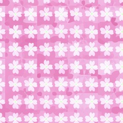Repetitive colorful flower pattern for Spring theme fabric design.