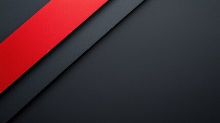 Matte black background with a red metallic stripe running diagonally from the left, bold and premium, dark right space for branding