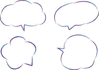 Fototapeta premium light blue bordo colorful pattern decorative dialogue clouds