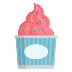 Delicious creamy ice cream in a cup