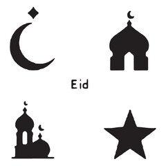 Obraz premium Eid Mubarak Icons